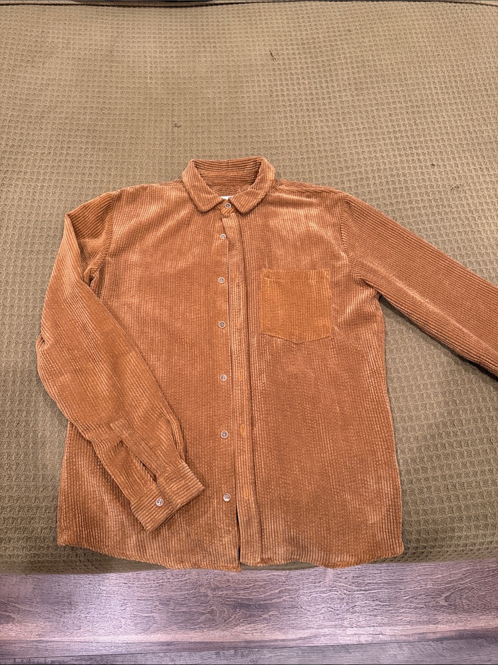 Zara Rust Corduroy Button-Down Shirt